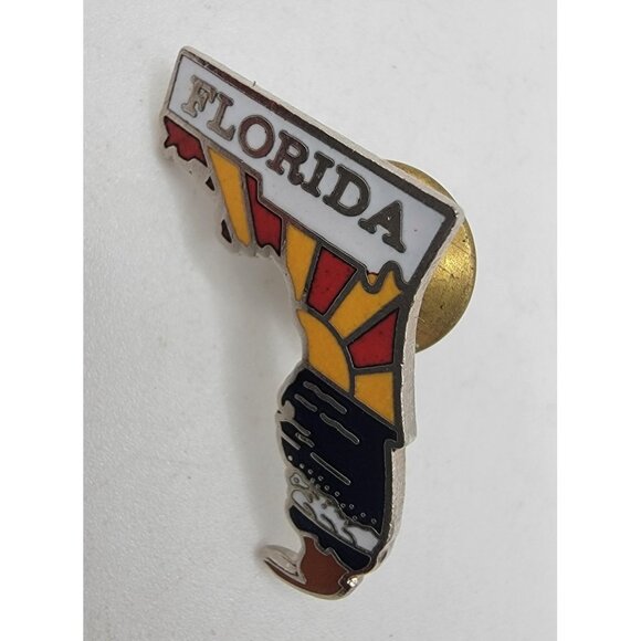 FLORIDA Pin STATE MAP‎ SOUVENIR PIN  ESTATE JEWELRY Vintage - Picture 1 of 2